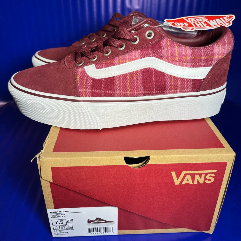 NEW Vans Ward Platform Plaid/White Women’s Multiple Sizes Fast Shipping 📦 💨 - Picture 7 of 7